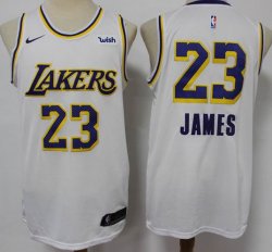 Nike Los Angeles Lakers 23 LeBron James white basketball jersey-S8