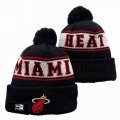 2024 Miami Heat black white red NBA Sports Cuffed Knit Hats 02