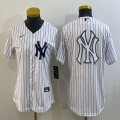 Women Nike New York Yankees blank white majestic baseball Jerseys-BD