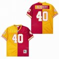 Tampa Bay Buccaneers #40 Mike Alstott yellow red splits throwback NFL Jerseys