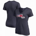 New England Patriots NFL Pro Line by Fanatics Branded Women's Banner State V-Neck T-Shirt â€“ Navy