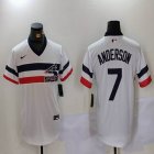 Nike Chicago White Sox #7 Tim Anderson white throwback majestic Baseball Jersey -BD