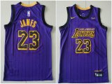 Youth Nike Los Angeles Lakers 23 LeBron James Purple NBA jerseys-TY