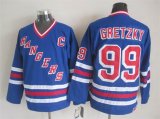 Reebok New York Rangers Wayne Gretzky #99 blue ice hockey Jersey C patch