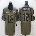 Nike Green Bay Packers #12 Aaron Rodgers green 2021 Salute to Service Limited Jersey