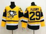 Reebok Pittsburgh Penguins #29 M.Fleury Yellow Ice Hockey Jersey