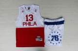 Philadelphia 76ers PHILA 13 Iverson White and Red Jersey