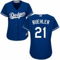 Los Angeles Dodgers #21 Walker Buehler blue women majestic baseball Jersey