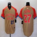 American League #27 Jose Altuve Nike Cream 2024 MLB All-Star Game Limited Player Jersey 02