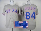 Texas Rangers PRINCE FIELDER 84 gray mlb signature Jersey