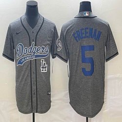 Nike Los Angeles Dodgers #5 Freddie Freeman Hemp gary baseball jerseys Joint name-BD 03