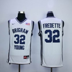 Brigham Young #32 Fredette white nba basketabll jersey