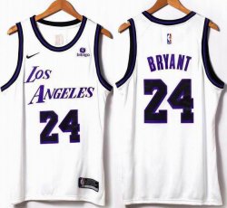 Nike Los Angeless Lakers #24 Kobe Bryant white basketball Jerseys-XD 01