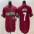 2023 World Cup Mexico #7 Julio Urias red majestic baseball jerseys 102