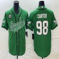 Nike Philadelphia Eagles #98 Jalen Carter Green baseball jerseys Joint name C patch BD