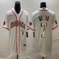 2023 World Cup Mexico #7 Julio Urias white green red majestic baseball jerseys 04