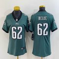 Women Nike Philadelphia Eagles #62 Jason Kelce green Color Rush Limited Jersey