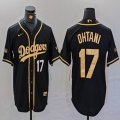 Nike Los Angeles Dodgers #17 Shohei Ohtani black gold fashion MLB baseball Jersey -BD 04