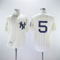 New York Yankees #5 Throwback beige baseball jersey