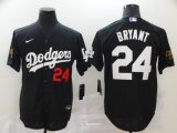 Custom Nike Los Angeles Dodgers #24 Kobe Bryant black majestic baseball Jersey-BD