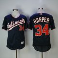 Washington Nationals #34 Bryce Harper dark blue Flexbase Authentic Collection Jersey-SG