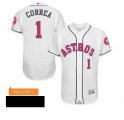 Mens Houston Astros Carlos Correa Majestic White Home 2016 Mothers Day Flex Base Jersey