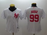 Women New York Yankees #99 Aaron Judge white majestic baseball jersey