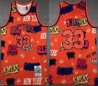 New York Knicks Patrick Ewing #33 orange Throwback basketball Jersey-XD