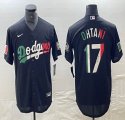 Los Angeles Dodgers #17 Shohei Ohtani Nike black red white majestic baseball Jersey-BD