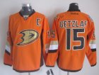 Reebok Anaheim Ducks GETZLAF 15 orange nhl hockey Jersey C patch