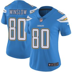 Women Chargers #80 Kellen Winslow Nike skyblue Color Rush Limited Jersey