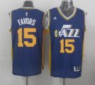 2015 Utah Jazz #15 Derrick Favors blue adidas nba Jersey