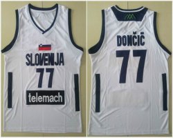 Images of Slovenija telemach #77 Luka Doncic white Movie basketball jersey