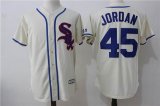 chicago White Sox #45 Michael Jordan beige majestic baseball jersey