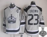 2014 stanley cup reebok Los Angeles Kings 23 Dustin Brown gray Hockey Jersey