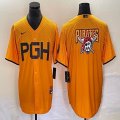 Nike Pittsburgh Pirates blank Gold majestic baseball jerseys city version-BD 02