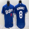 Nike Los Angeles Dodgers #8 Enrique Hernandez blue Flexbase Authentic Collection Jersey