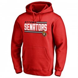 Men\'s Ottawa Senators Fanatics Branded Red Iconic Collection On Side Stripe Pullover Hoodie