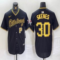 Nike Pittsburgh Pirates #30 Paul Skenes black majestic baseball jerseys 01