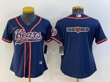 Youth Nike Chicago Bears blank blue baseball jerseys Joint name-BD 01