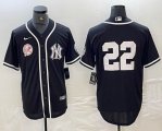 New York Yankees #22 Juan Soto Nike black majestic baseball Jersey Joint name -BD 02