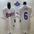 2023 Champions Nike Texas Rangers #6 Josh Jung white majestic baseball jerseys