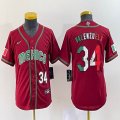 Youth 2023 World Cup Mexico #34 Fernando Valenzuela red blank majestic baseball jerseys