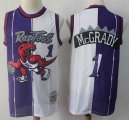 Toronto Raptors #1 Tracy McGrady white purple throwback NBA jersey