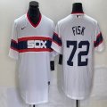 Nike Chicago White Sox #72 Carlton Fisk White throwback mlb jersey