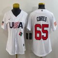 Women 2023 World Cup #65 Nestor Cortes white USA majestic baseball jerseys 07