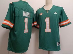 Miami Hurricanes #1 Cam Ward Green college football jerseys