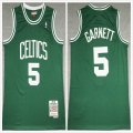 Boston Celtics #5 Kevin Garnett green throwback nba jersey-XD