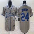 Nike Los Angeles Dodgers #24 Kobe Bryant gray majestic baseball Jerseys Joint name -BD 01