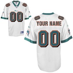 Miami Dolphins Customized Personalized White Jerseys